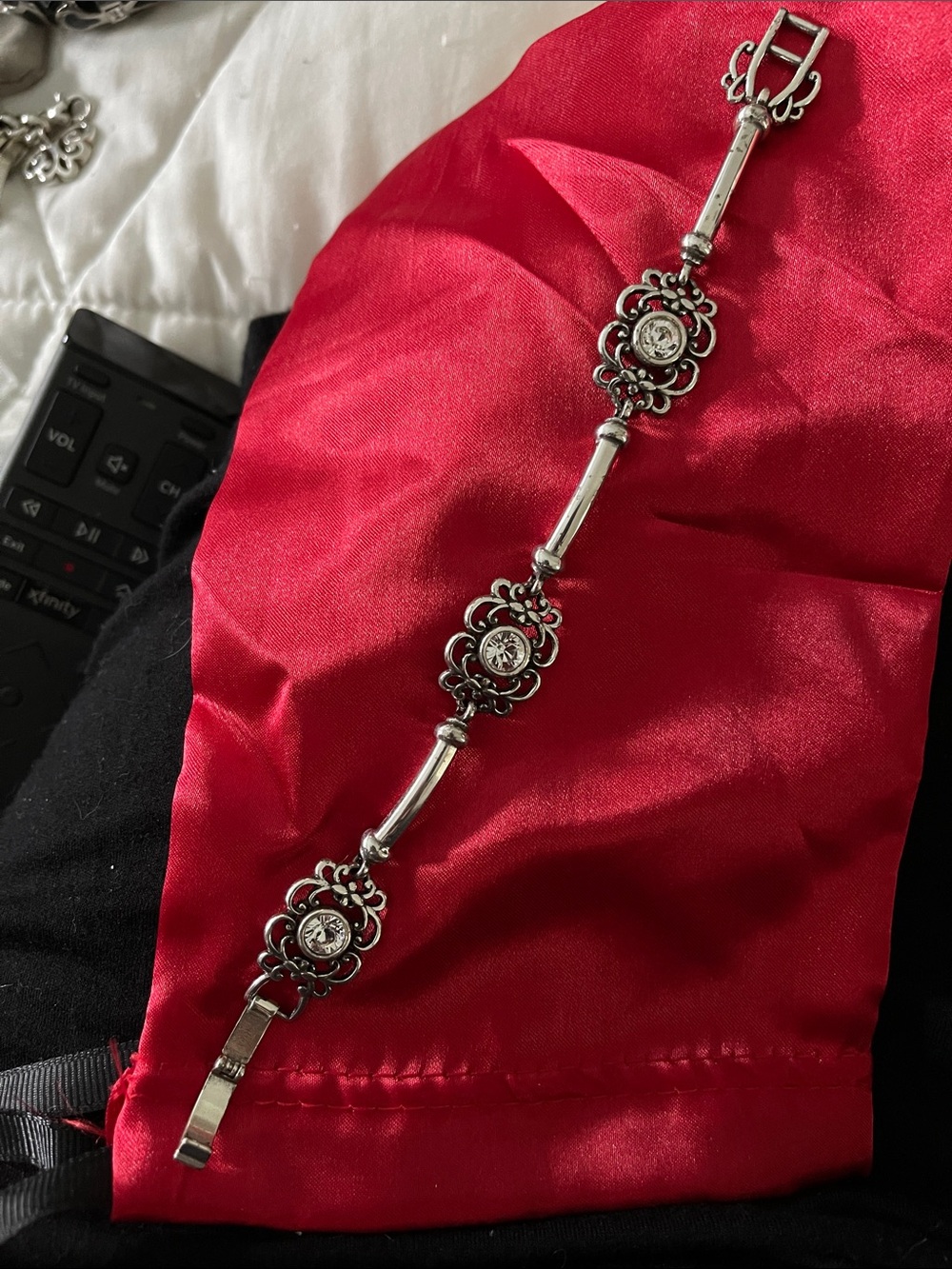 Brighton Silver Floral Link Bracelet